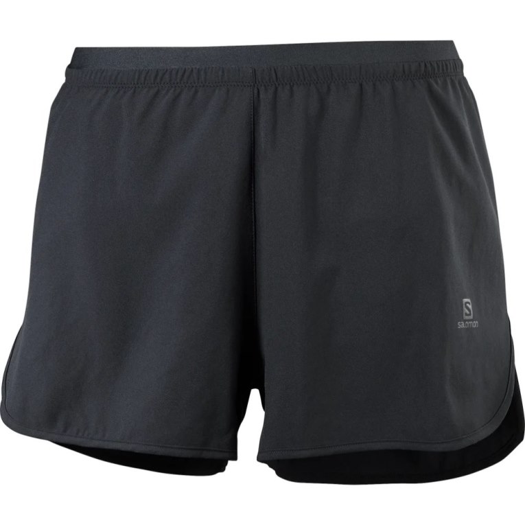 Black Salomon Cross 3'' Women's Running Shorts | IE ZA9647